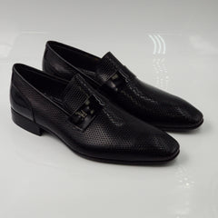 Black Patent Textured Shoes