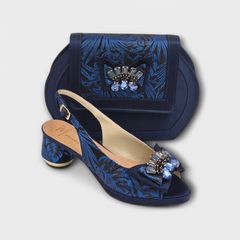 Navy Blue Leaf Low Set