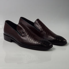 Burgundy Patent Scaled Shoes