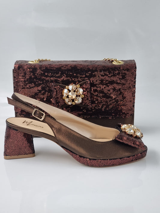 Chocolate Brown Sequined Set