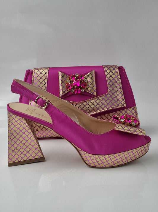 Fuchsia Pink/Gold Scaled Set