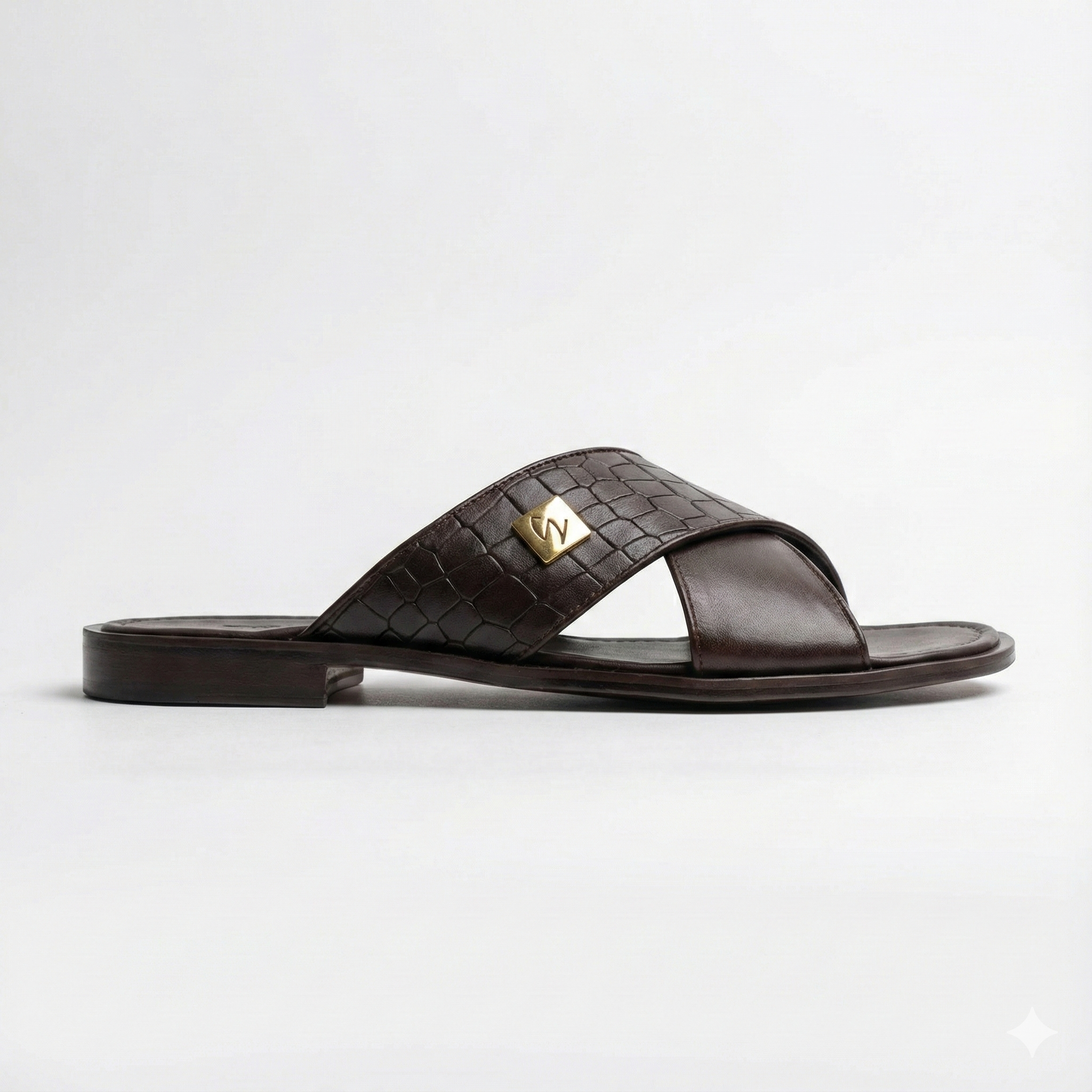 Brown Coco Liscio Cross Slide