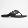 Black Saffino Toe-Post Slippers