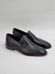 Perforated Leather Strip Loafers - Classic Shoes London