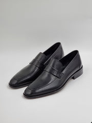 Perforated Leather Strip Loafers - Classic Shoes London