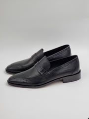 Perforated Leather Strip Loafers - Classic Shoes London