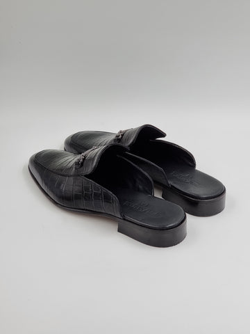 Black Buckle Half-Shoes