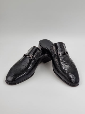 Black Buckle Half-Shoes