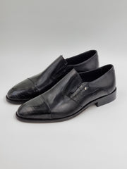 Black Plain Croc Shoes