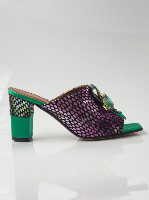 Green/Multi Slippers