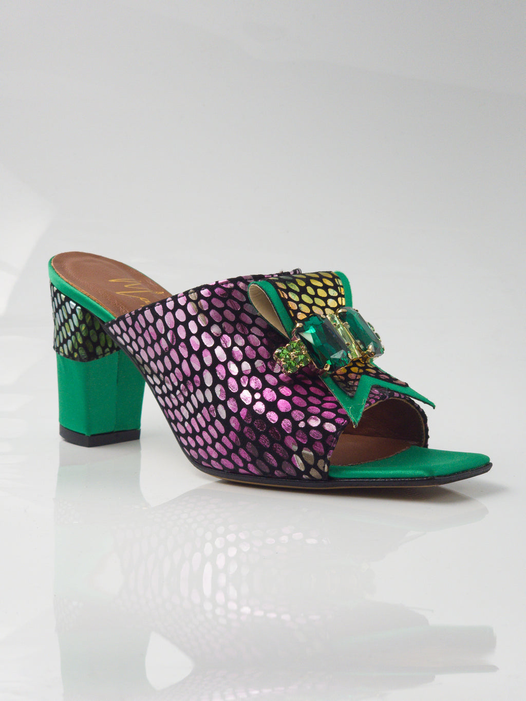 Green/Multi Slippers