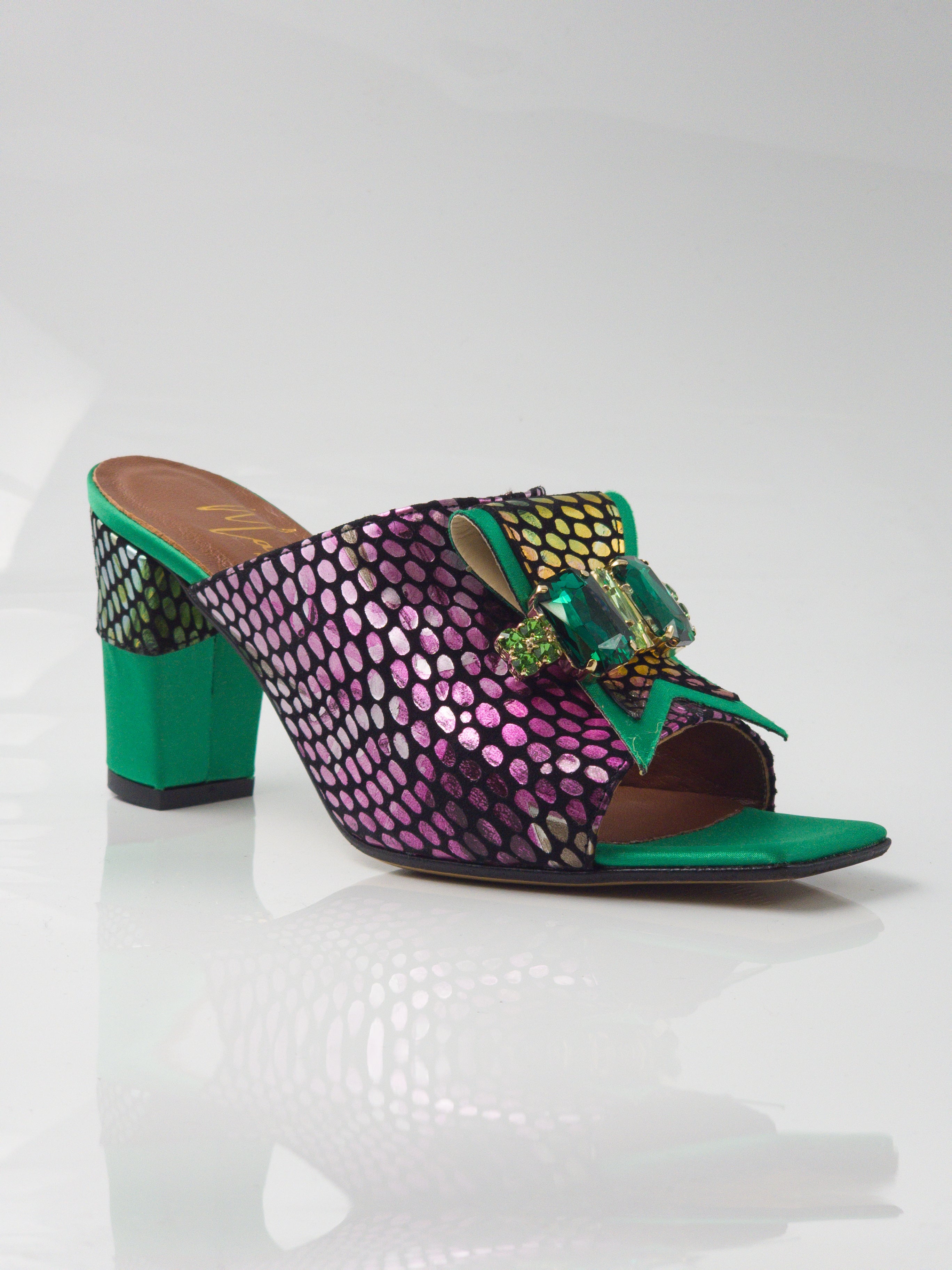 Green/Multi Slippers