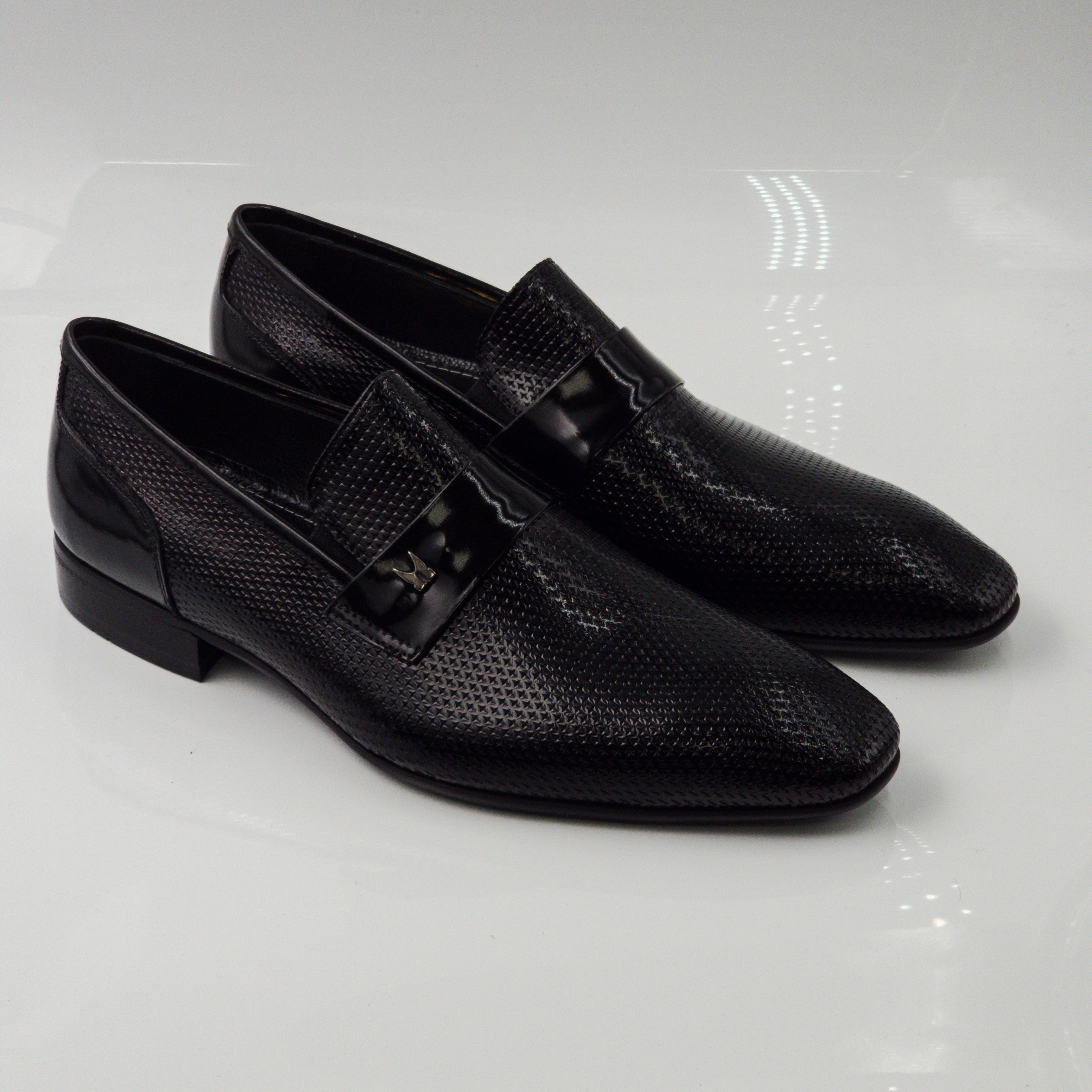 Black Patent Textured Shoes