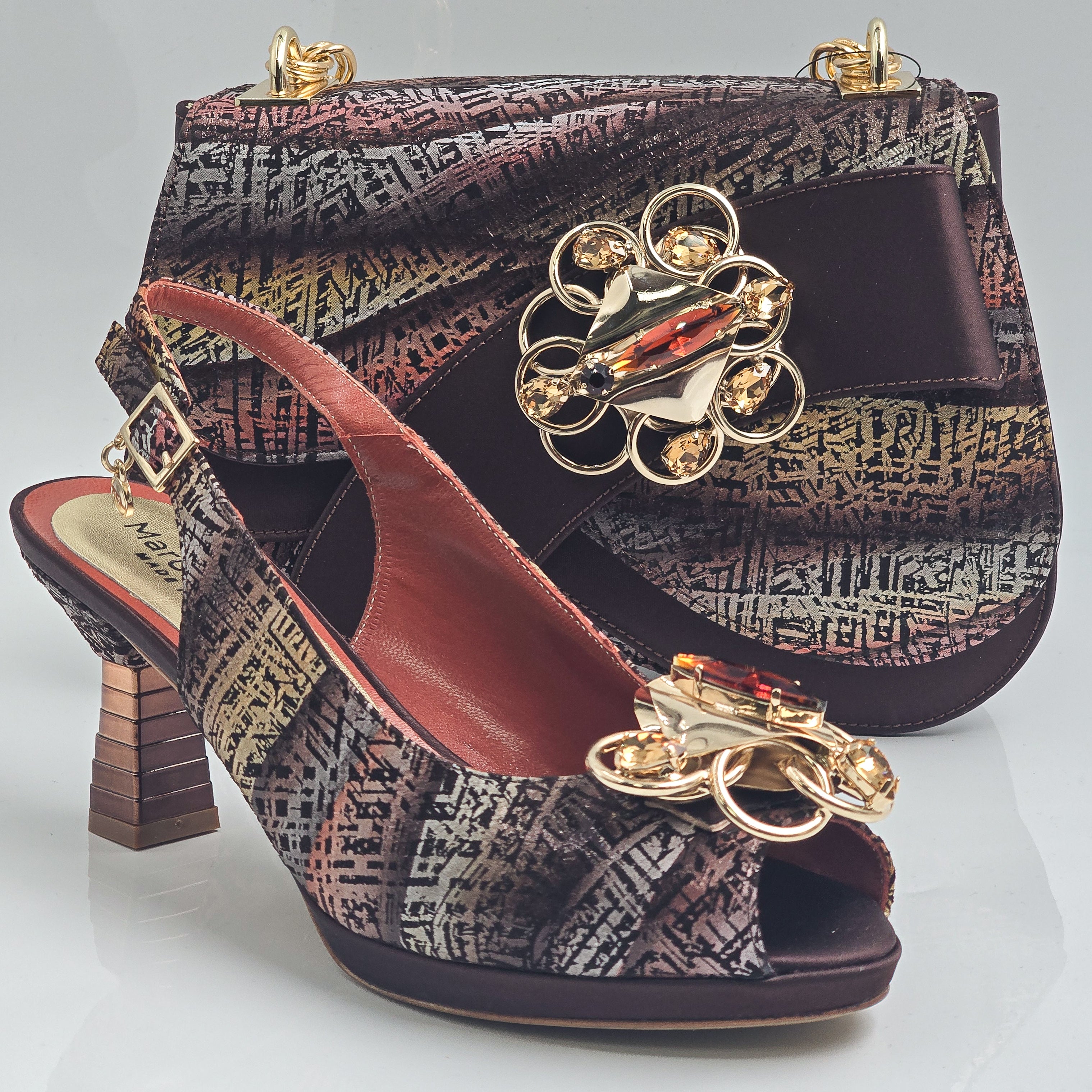 Chocolate Etched Abstract Jewel Heel Set
