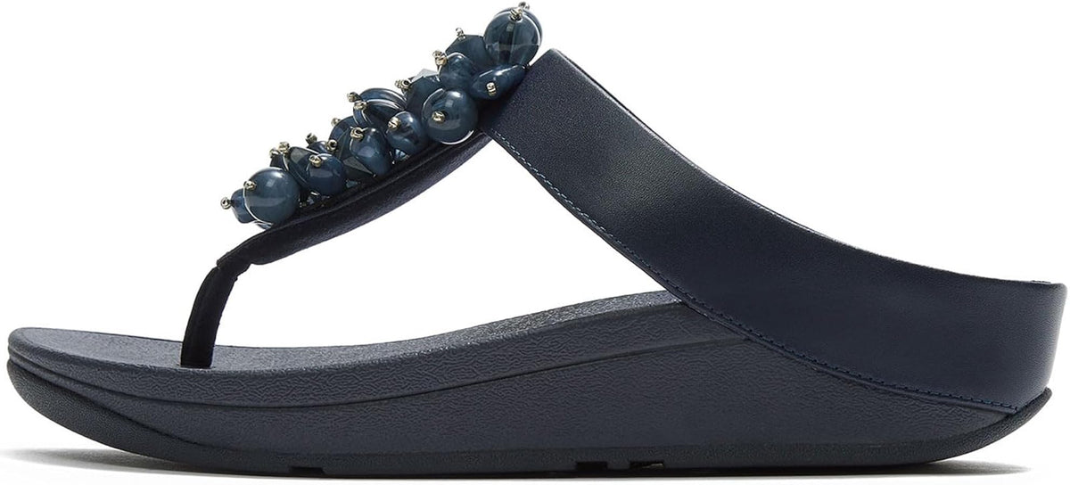 Fitflop Navy Fino Bead-cluster Toe-post