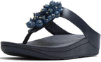Fitflop Navy Fino Bead-cluster Toe-post