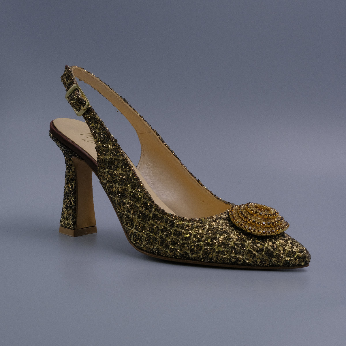 Choc/Gold Glittered Covered Set