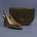 Choc/Gold Glittered Covered Set