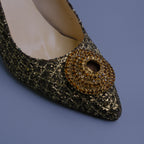 Choc/Gold Glittered Covered Set