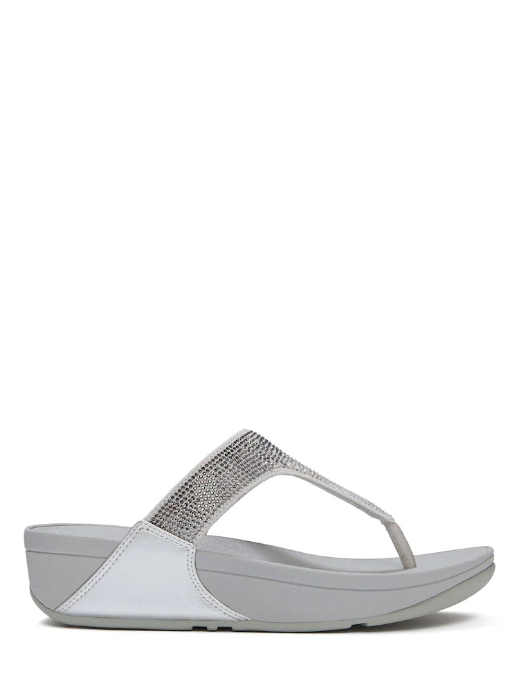 FitFlop Silver Lulu Ombre Crystal Toe-post Sandals