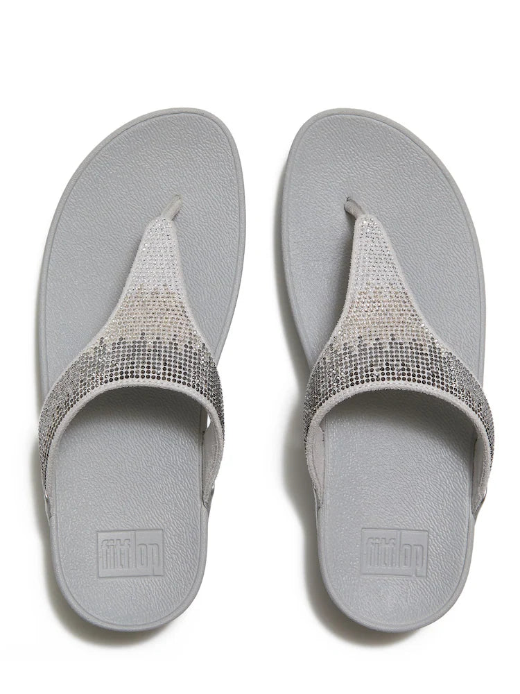 FitFlop Silver Lulu Ombre Crystal Toe-post Sandals