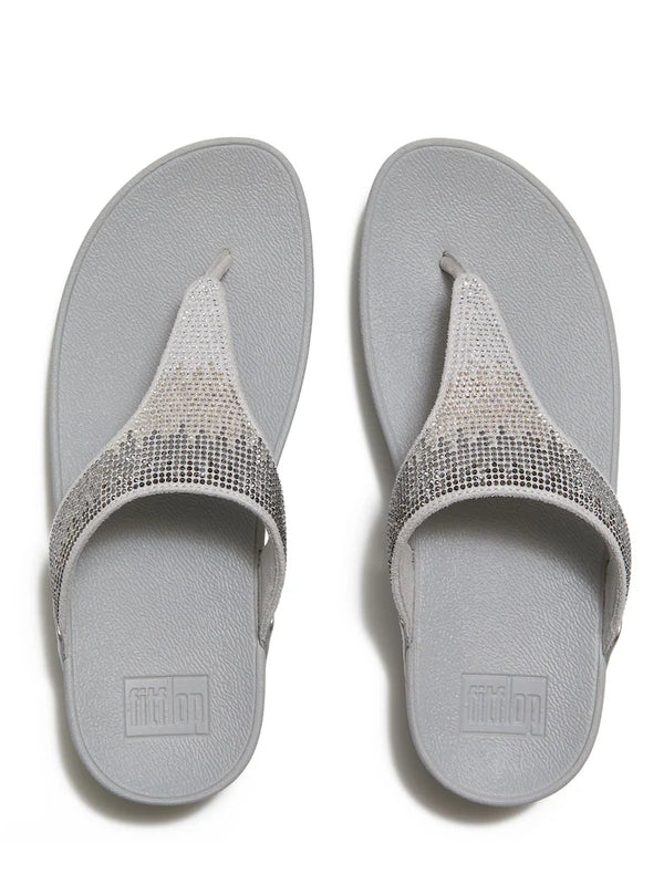 FitFlop Silver Lulu Ombre Crystal Toe-post Sandals