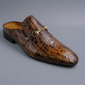 Brown Tear Horsebit Mules