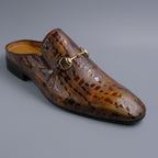 Brown Tear Horsebit Mules