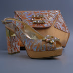 Rose Gold/ Silver Splash Sqr Embellished Set