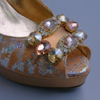Rose Gold/ Silver Splash Sqr Embellished Set