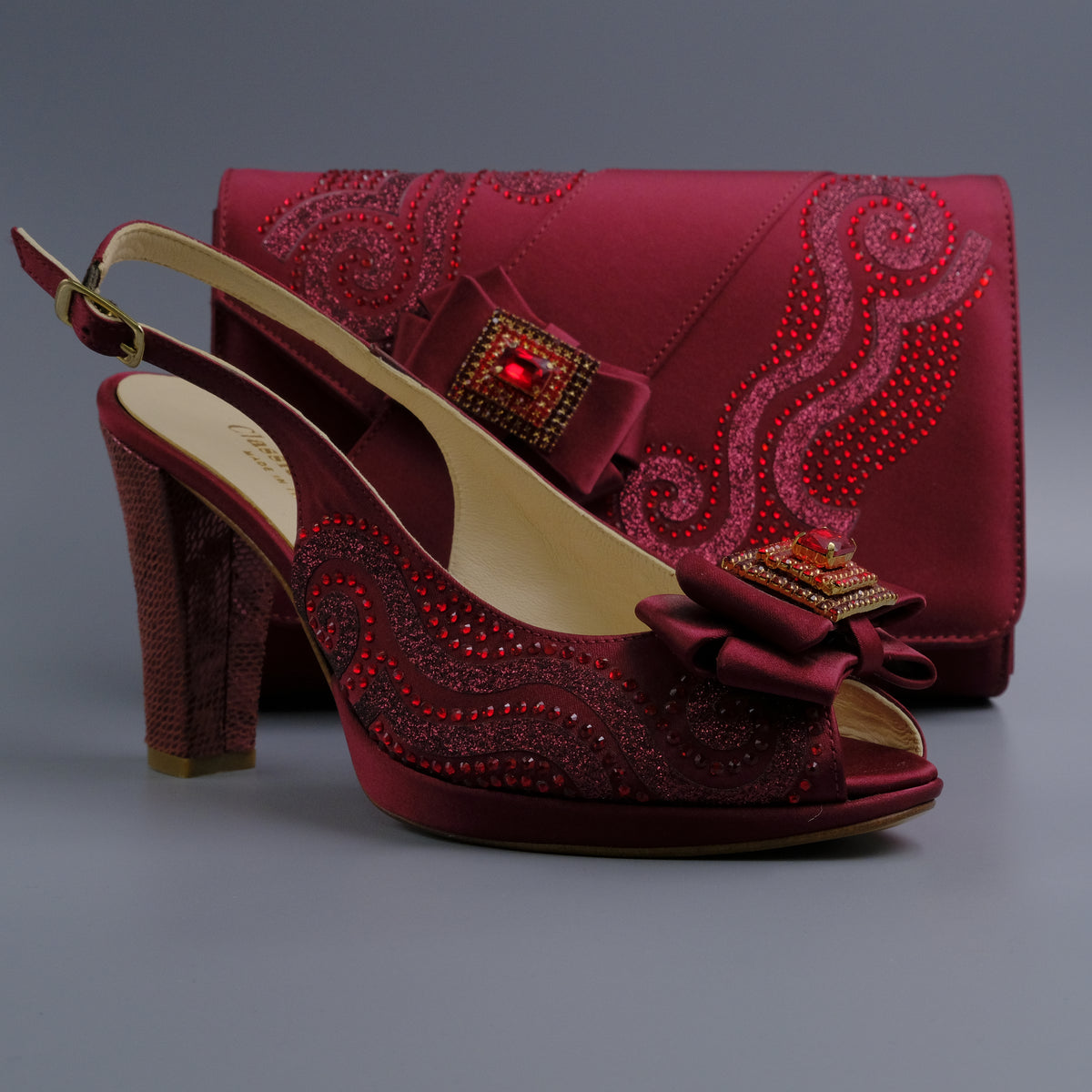 Burgundy Glittered High Set
