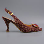 Burgundy/Gold Glittered Jewel Covered Set