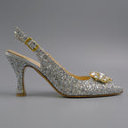 Silver Glittered Jewel Covered Set