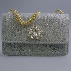 Silver Glittered Jewel Covered Set