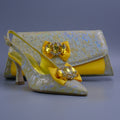 Yellow/Silver Splash Covered Bow Set