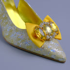 Yellow/Silver Splash Covered Bow Set