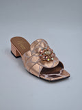 Rose Gold Webbed Slippers - Italian Women's Slippers - Classic Shoes London