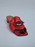 Red Webbed Slippers - Italian Women's Slippers - Classic Shoes London