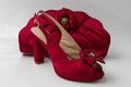 Wine Flower Stoned Set - Italian Shoe and Bag Set - Classic Shoes London