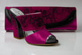 Magenta Webbed Slipper Set - Italian Shoe and Bag Set - Classic Shoes London