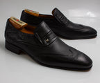 Black Ostrich Wingtip - Italian Men's Shoes - Classic Shoes London