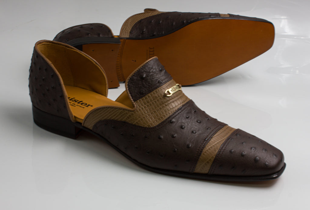 Chocolate/Tan Ostrich Half