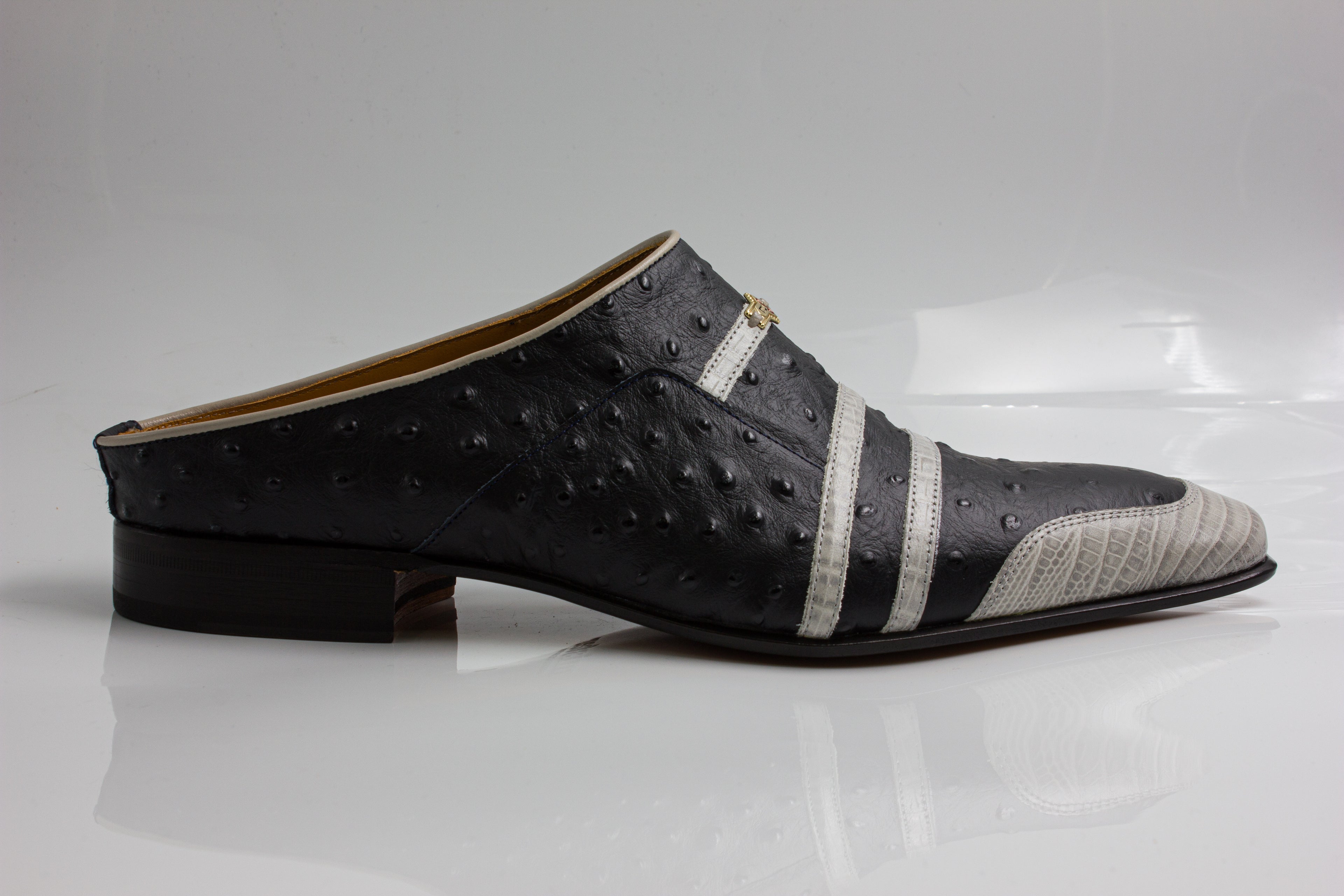 Navy/Grey Ostrich Half