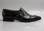 Black Grey Patent Piping - Italian Men's Shoes - Classic Shoes London