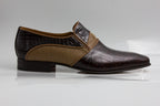 Dark Brown Tan Croc - Italian Men's Shoes - Classic Shoes London