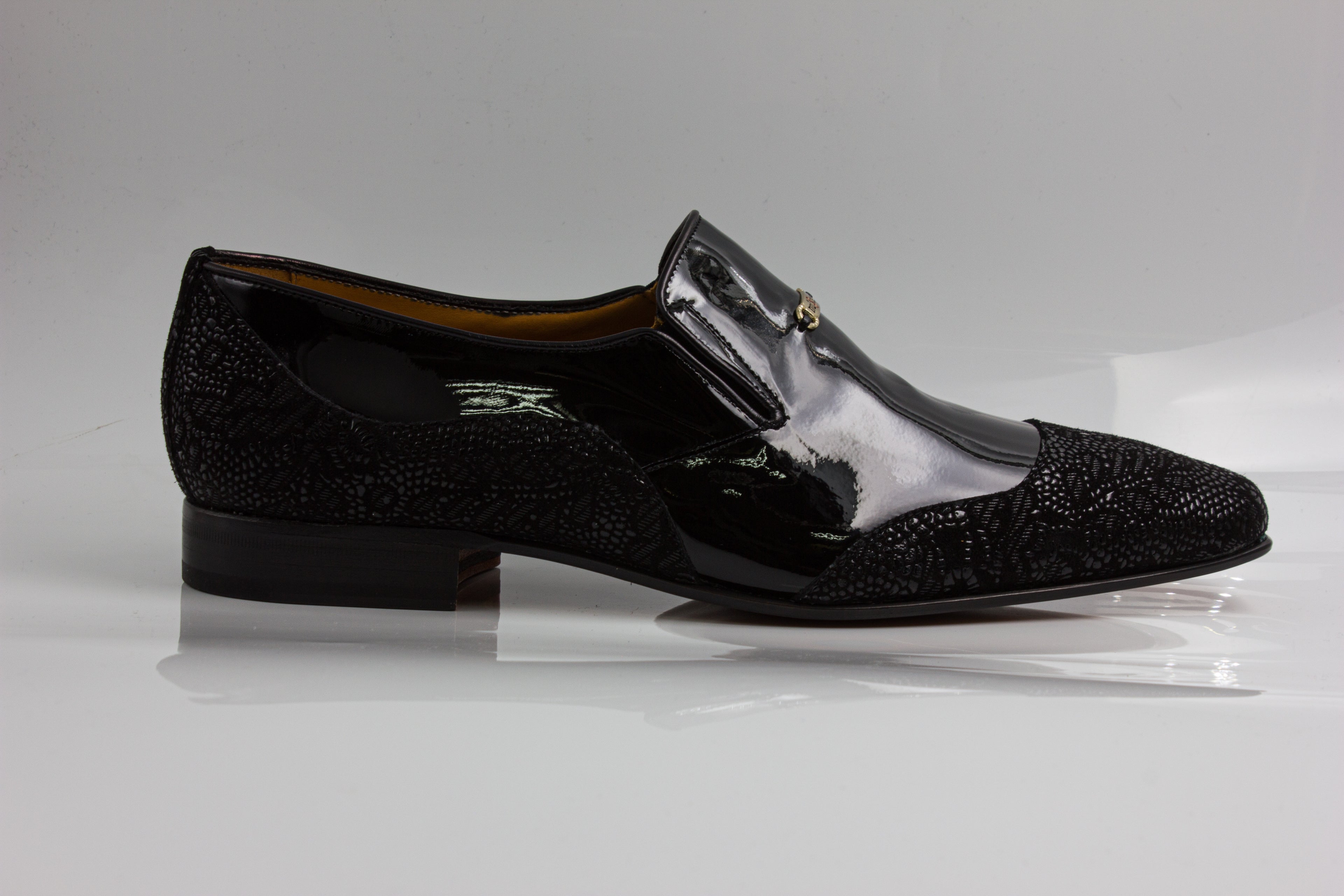 Black Patent Paisley