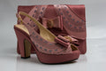 Onion Dusty Pink Wedge Set - Italian Shoe and Bag Set - Classic Shoes London