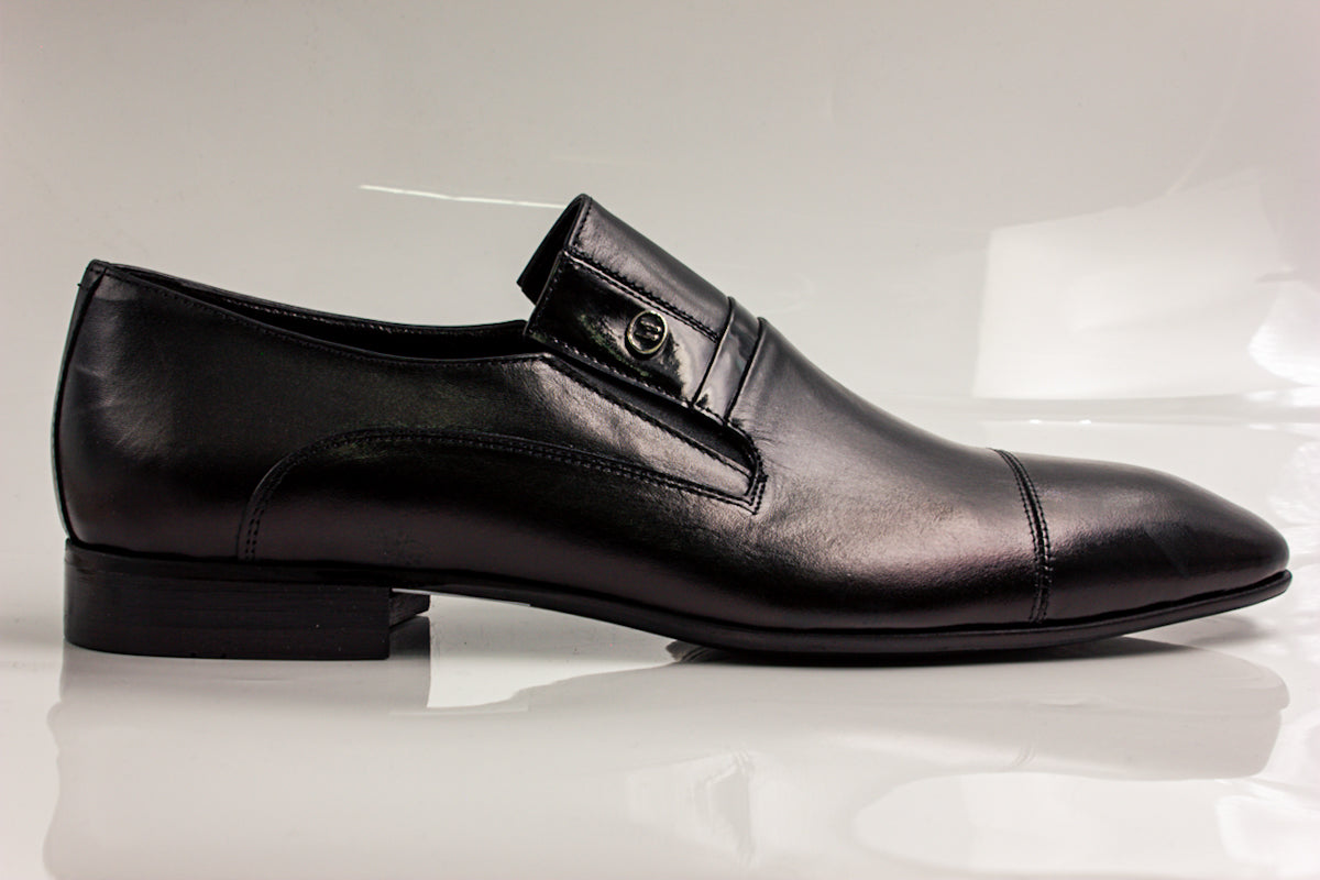 Black Patent Strip Shoes