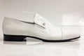 White Ostrich Print Shoes