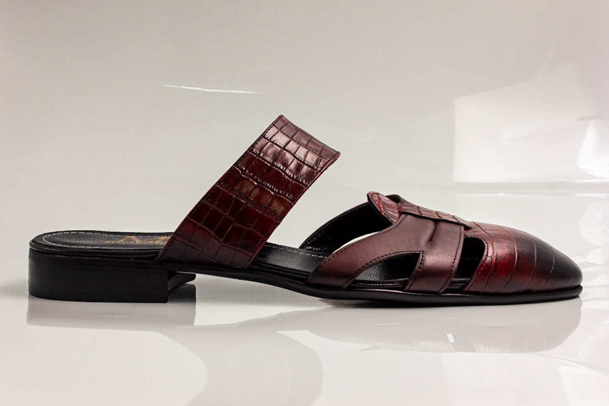 Wine Croc Half Shoes